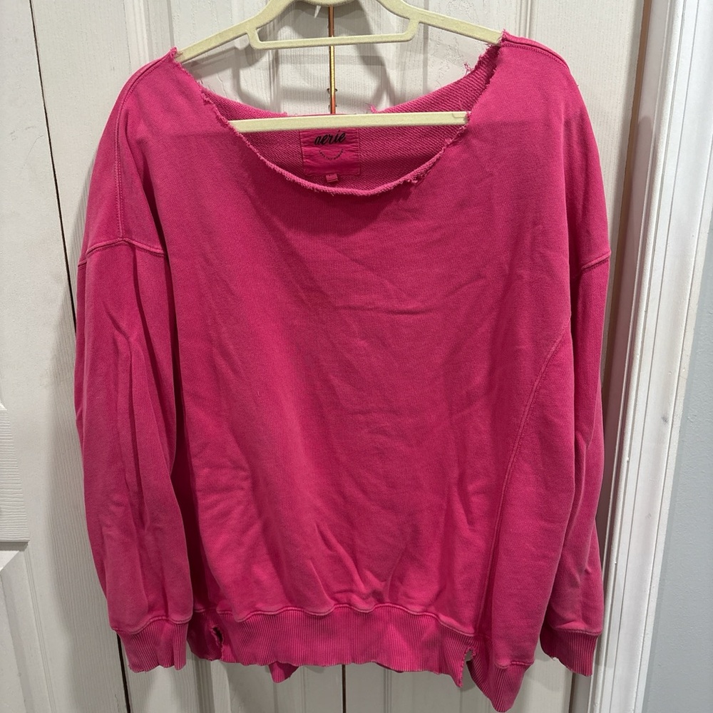 Aerie Pink Off-the-Shoulder Sweater